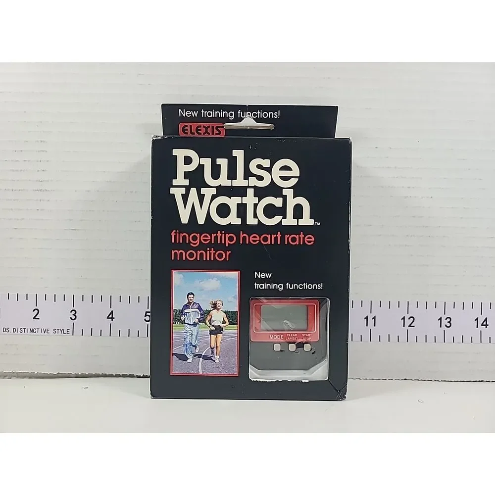 Vintage 80's Elexis Pulse Watch With Fingertip Heart Rate Monitor New‎ Retro